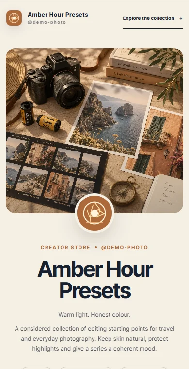 Amber Hour Presets — Photography presets
