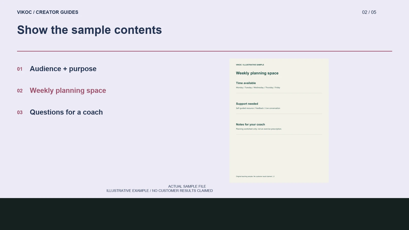Show the sample contents — illustrative lesson diagram