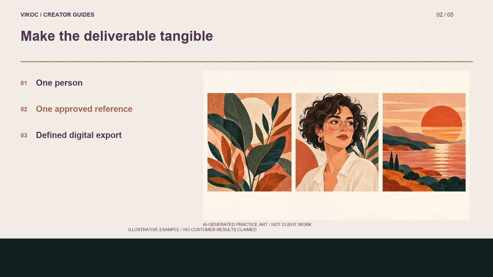 Make the deliverable tangible — illustrative lesson diagram