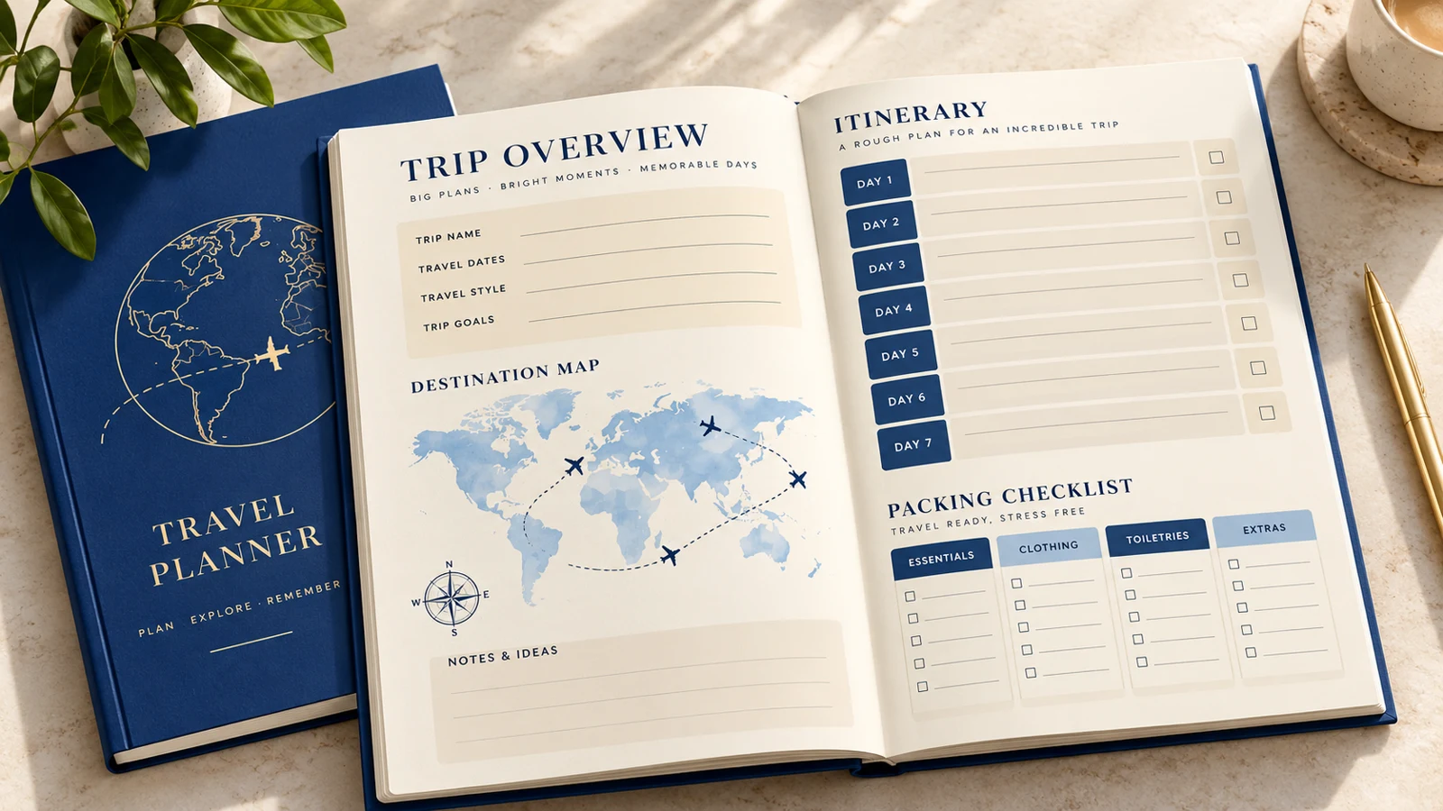 Illustrative travel planning workbook